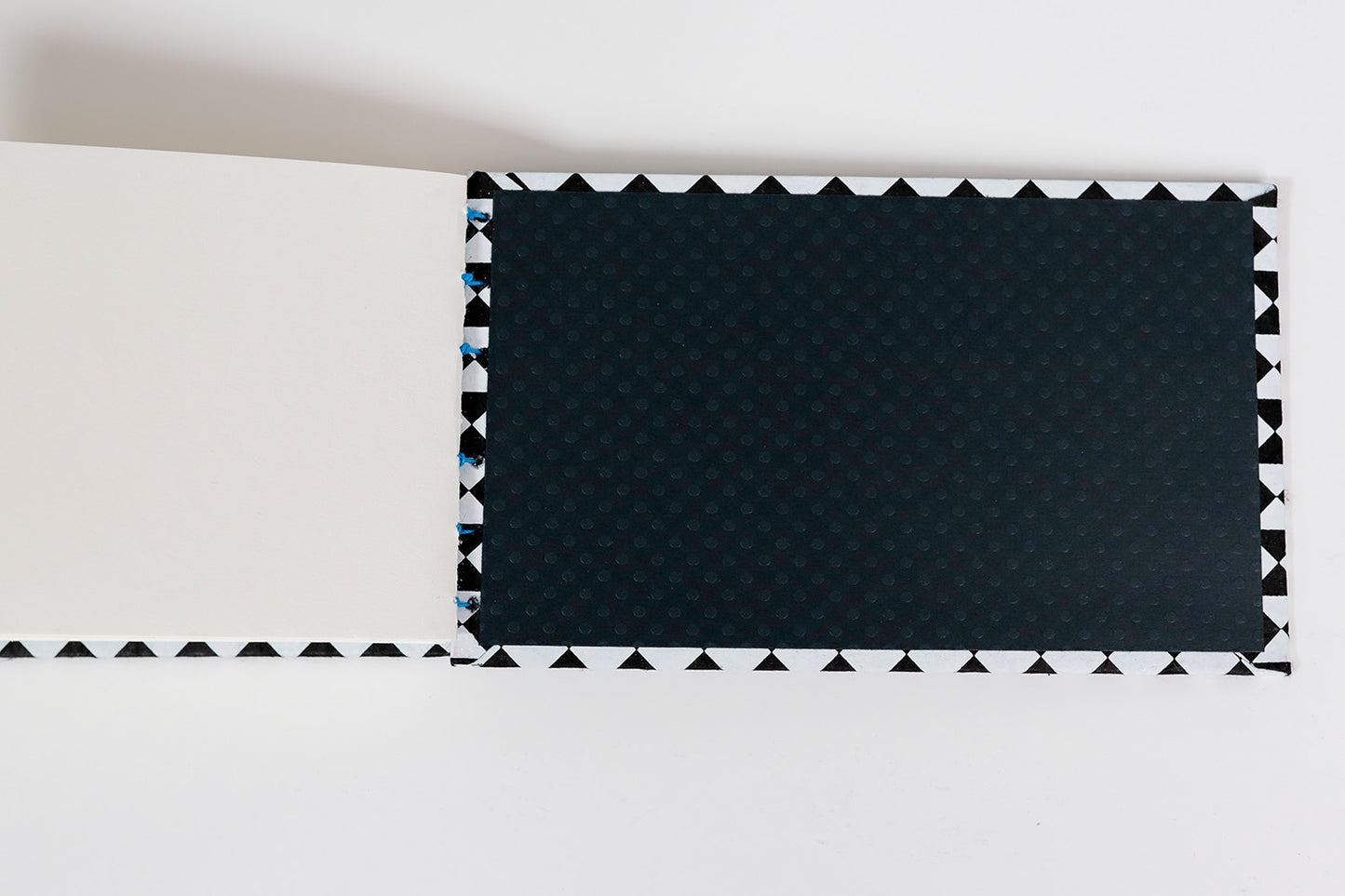 Handmade Mixed Media Journal – White and Black Diamonds