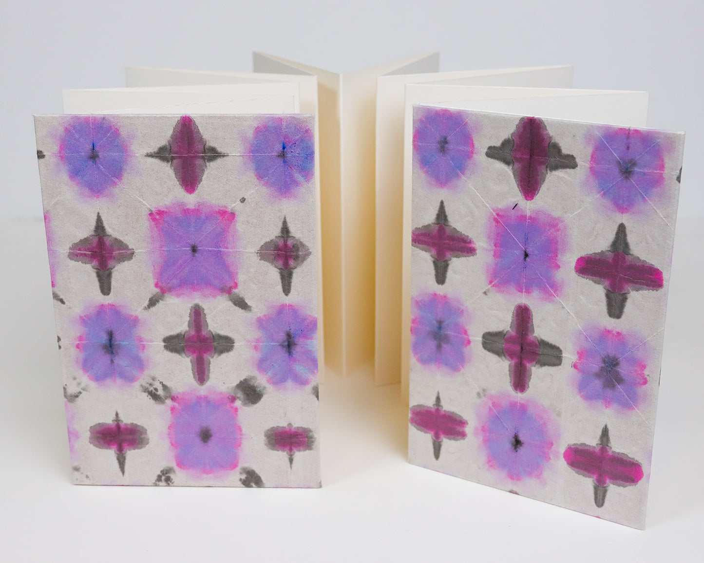 Handmade Accordion Journal – Purple & Black Geometric Shapes