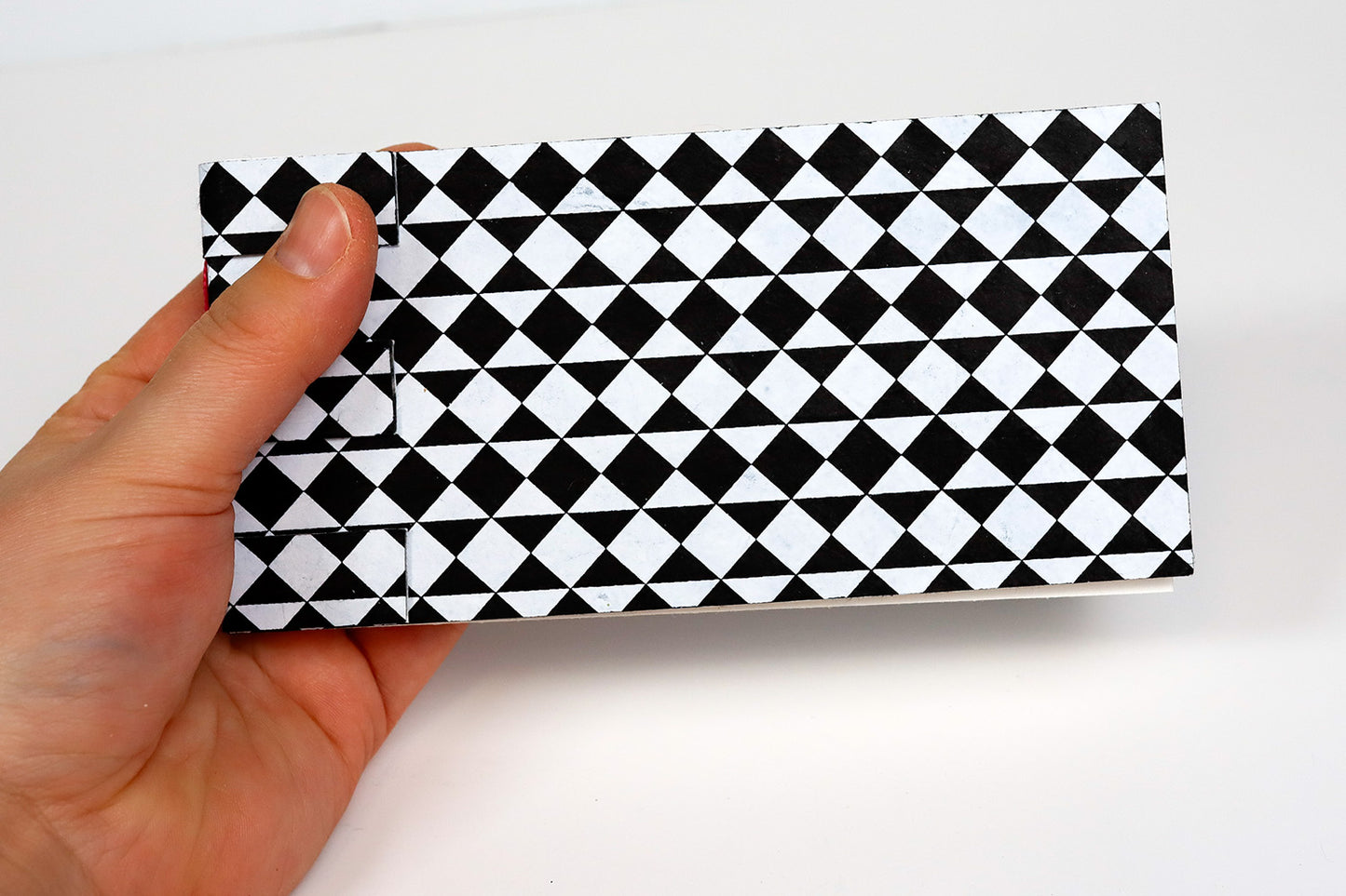 Handmade Watercolor Journal – White and Black Diamonds