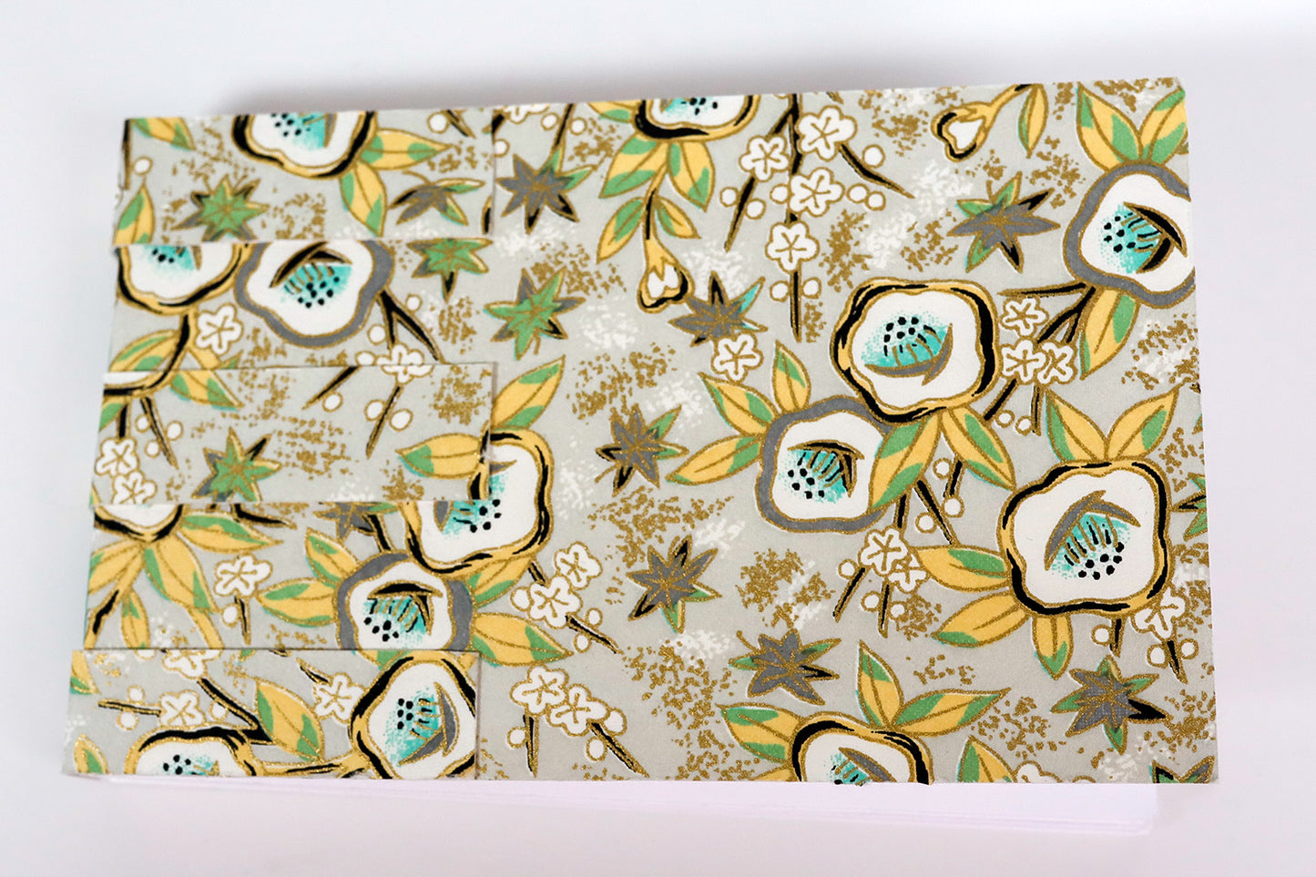 Handmade Softcover Journal – Gold and White Florals