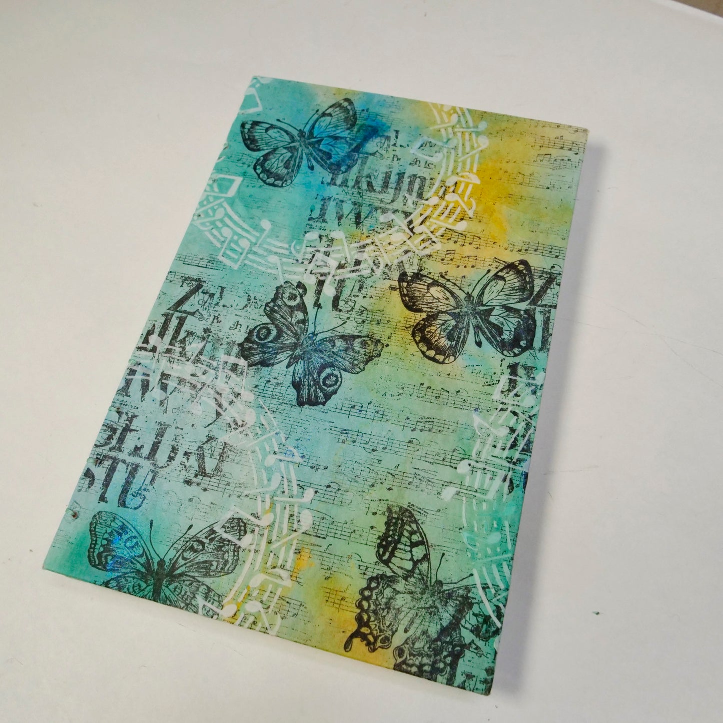 Coptic Handstitched Mixed Media Art Journal - Butterfly Frenzy