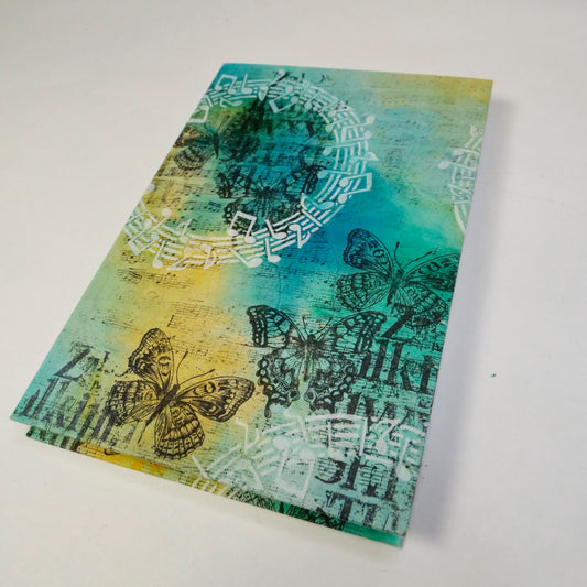 Coptic Handstitched Mixed Media Art Journal - Butterfly Frenzy