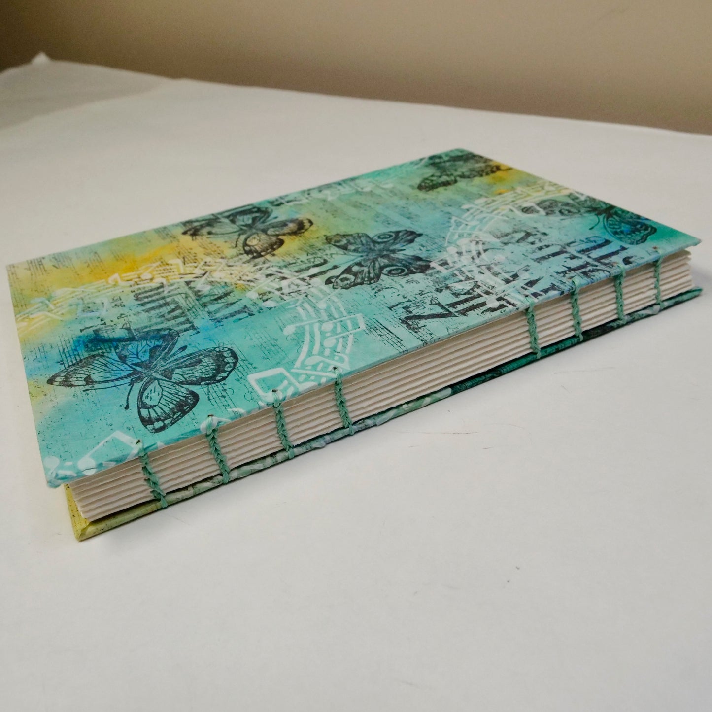 Coptic Handstitched Mixed Media Art Journal - Butterfly Frenzy