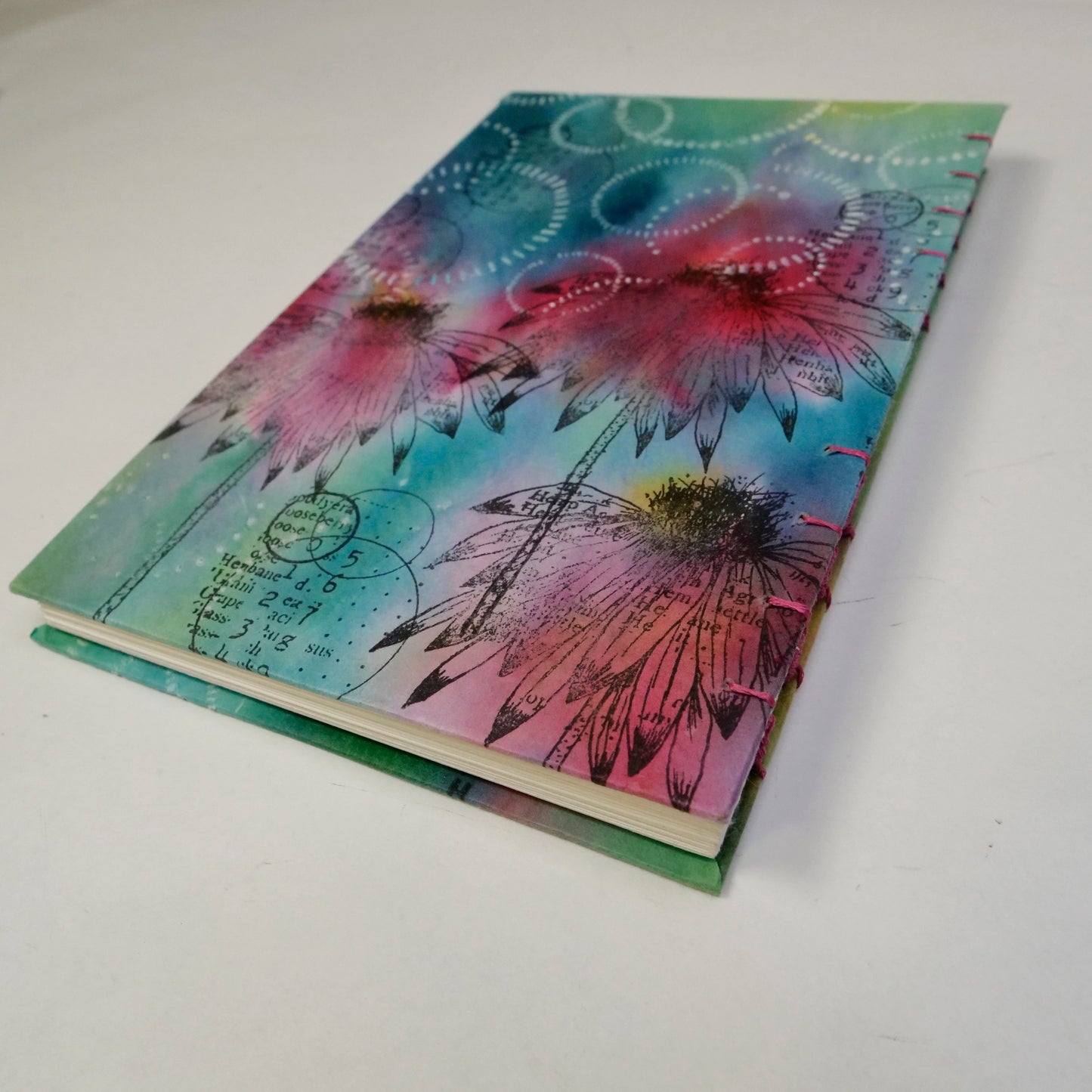 Coptic Handstitched Watercolor Art Journal - Coneflower