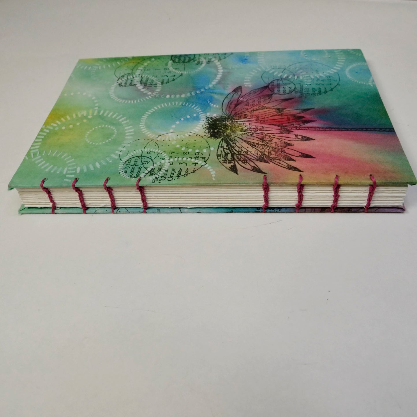 Coptic Handstitched Watercolor Art Journal - Coneflower