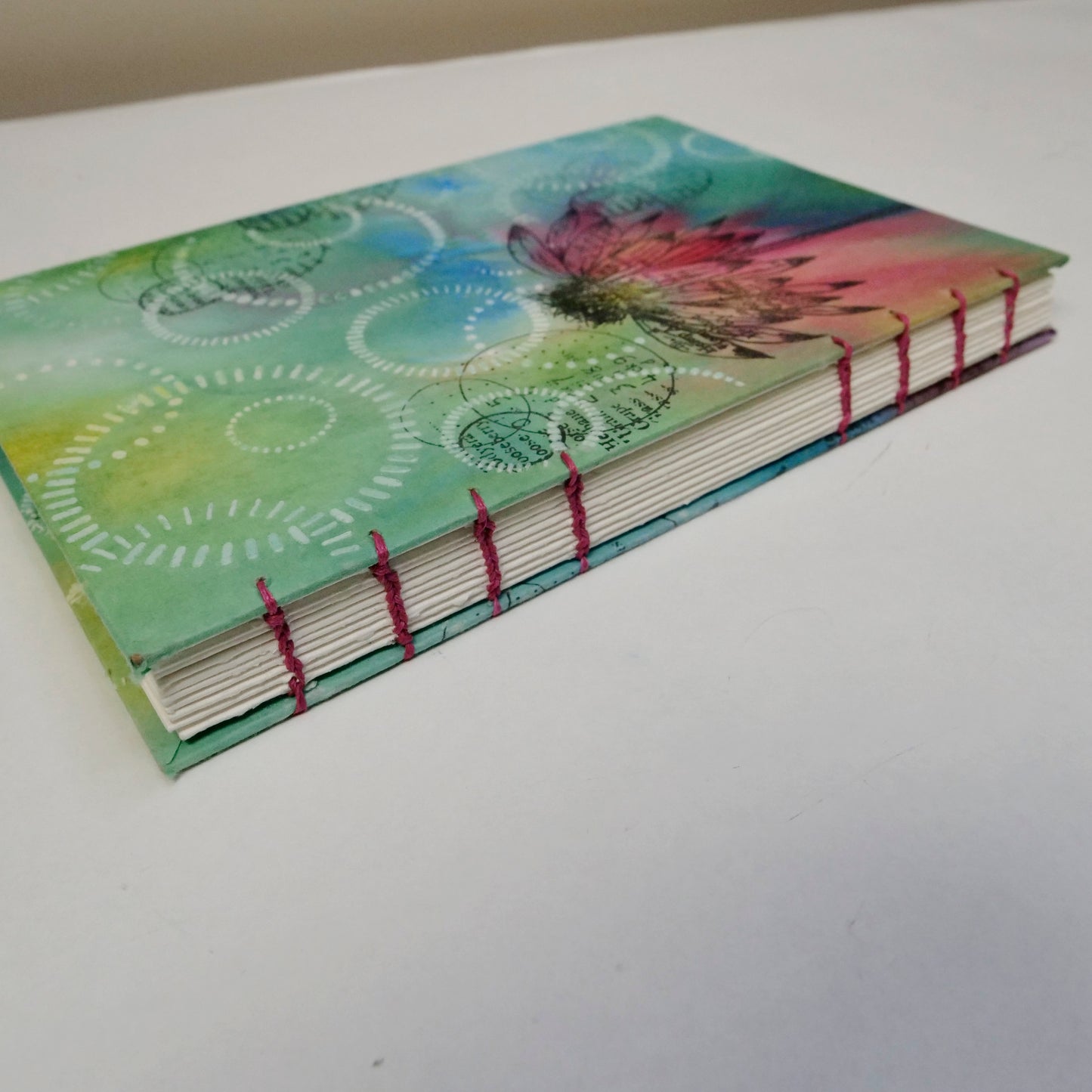 Coptic Handstitched Watercolor Art Journal - Coneflower