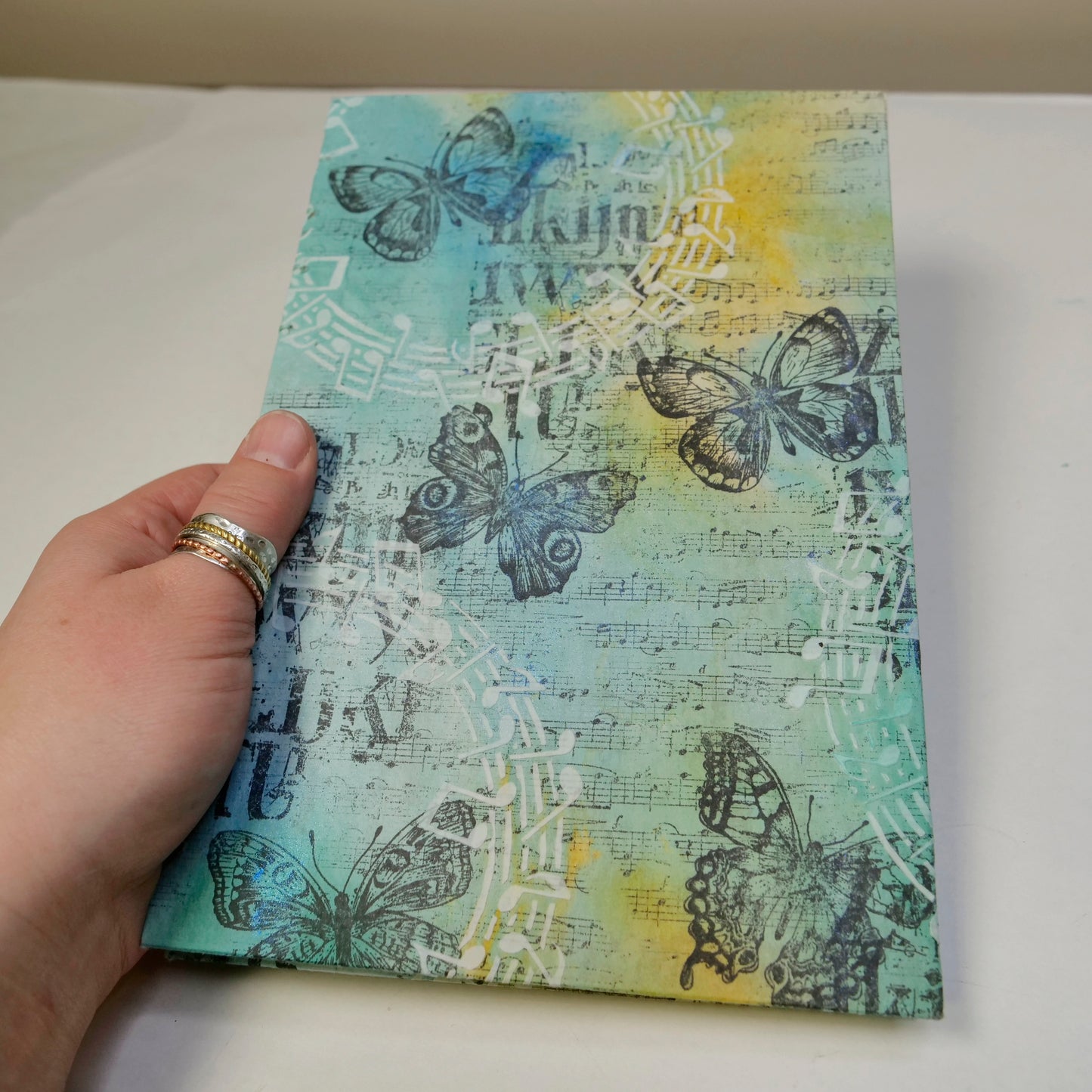 Coptic Handstitched Mixed Media Art Journal - Butterfly Frenzy