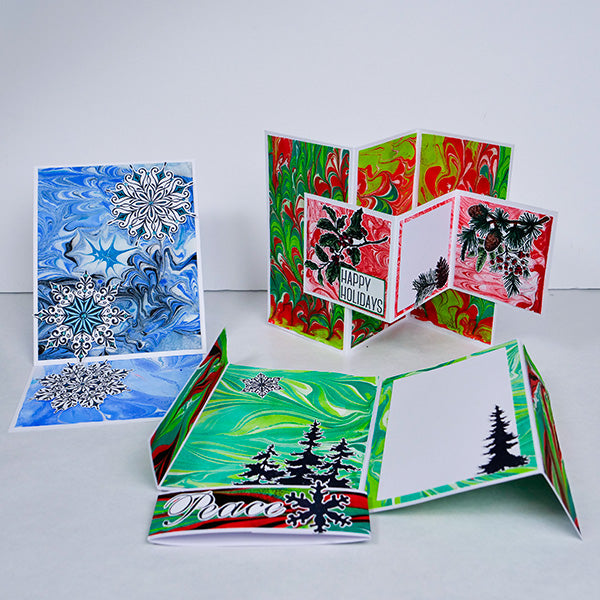 Water Marbling Holiday Cards In-Person Workshop