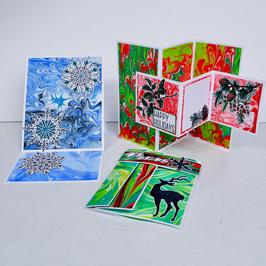 Water Marbling Holiday Cards In-Person Workshop