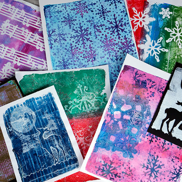 Festive and Fabulous Gel Print Holiday Cards