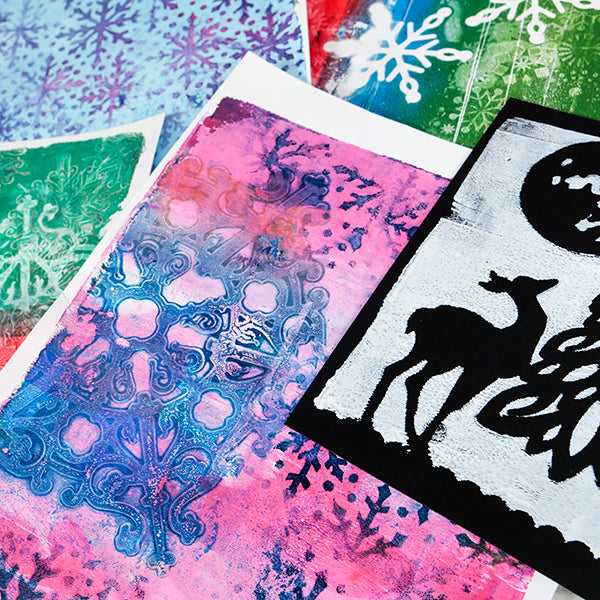 Festive and Fabulous Gel Print Holiday Cards