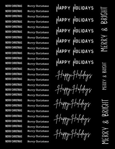 Black and White Holiday Sentiments
