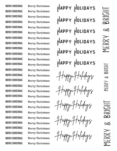 Black and White Holiday Sentiments